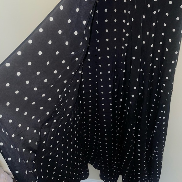 We Are Leone Ruby Ruffle Black Polka Dot 100% Silk Maxi Cardigan XS/S - Picture 11 of 12